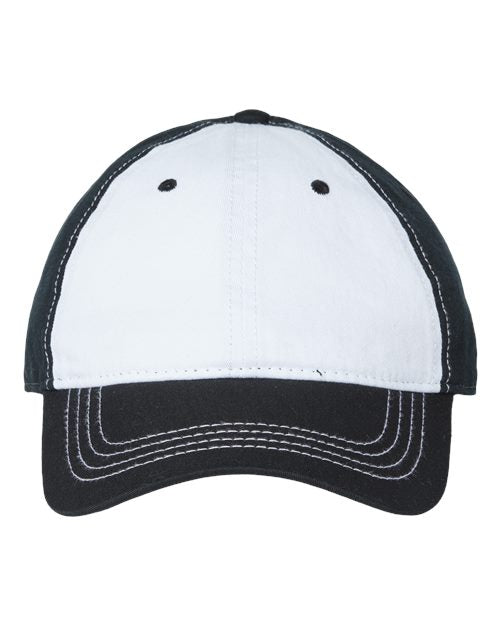 CAP AMERICA Relaxed Golf Dad Hat - White/ Black Front