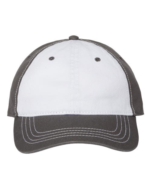 CAP AMERICA Relaxed Golf Dad Hat - White/ Dark Grey Front