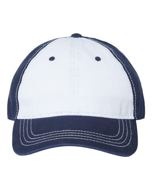Relaxed Golf Dad Hat - White/ Light Navy Front