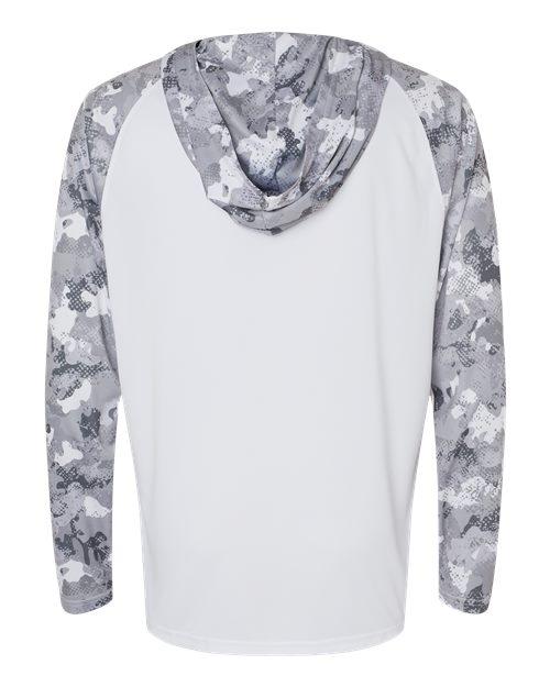 Unisex Tortuga Extreme Performance Hooded T-Shirt - White/ Aluminum Camo Back