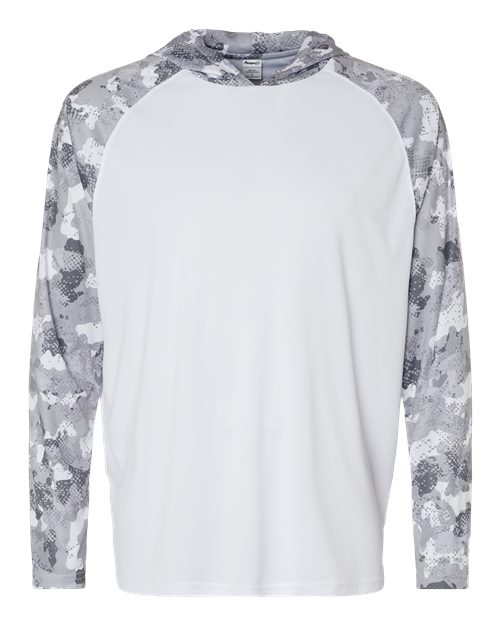 Unisex Tortuga Extreme Performance Hooded T-Shirt - White/ Aluminum Camo Front