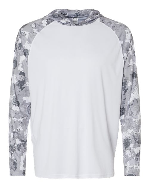 Paragon Unisex Tortuga Extreme Performance Hooded Long Sleeve T-Shirt - White/ Aluminum Camo Front