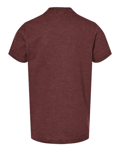 Youth Fine Jersey T-Shirt - Heather Burgundy Back