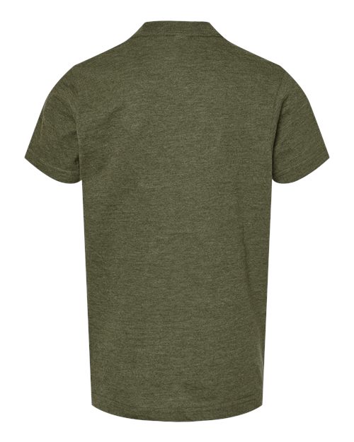 Youth Fine Jersey T-Shirt - Heather Military Green Back