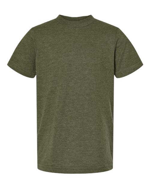 Youth Fine Jersey T-Shirt - Heather Military Green Front