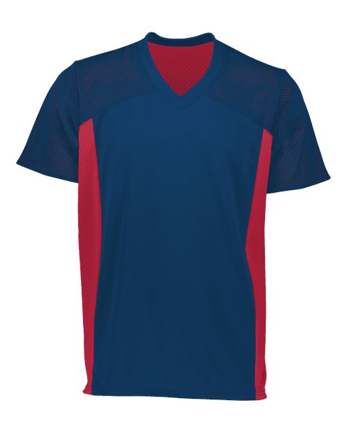 Youth Reversible Flag Football Jersey - Navy/ Scarlet Front