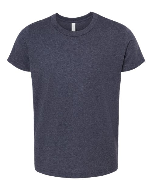 Youth CVC Jersey Tee - Heather Midnight Navy Front