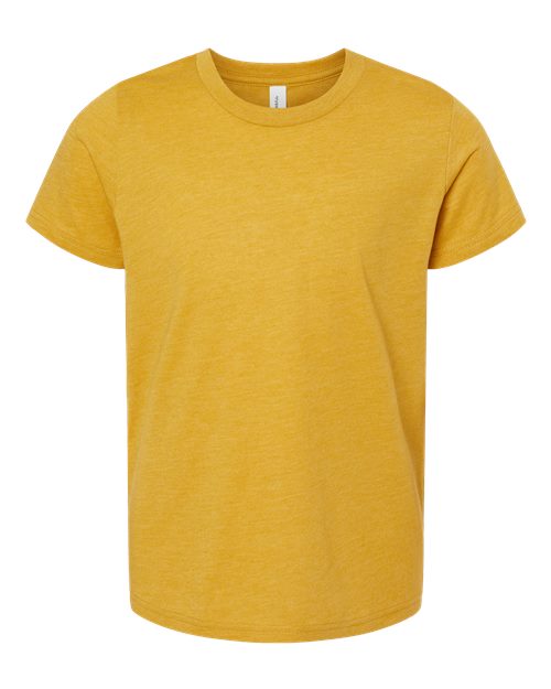 Youth CVC Jersey Tee - Heather Mustard Front