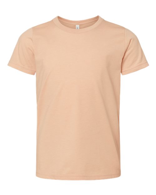 Youth CVC Jersey Tee - Heather Peach Front