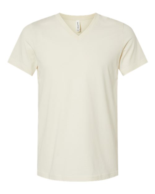 Unisex Jersey V-Neck Tee - Natural Front