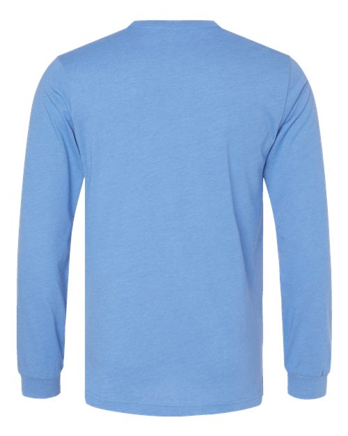 Heather CVC Long Sleeve Tee - Heather Carolina Blue Back