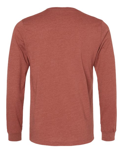 Heather CVC Long Sleeve Tee - Heather Clay Back