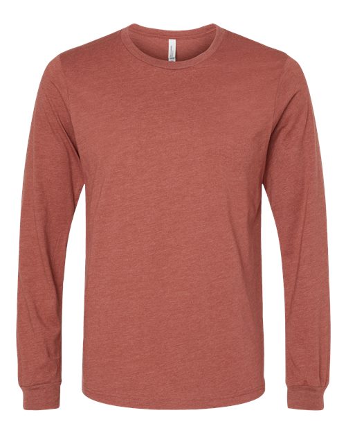 Heather CVC Long Sleeve Tee - Heather Clay Front