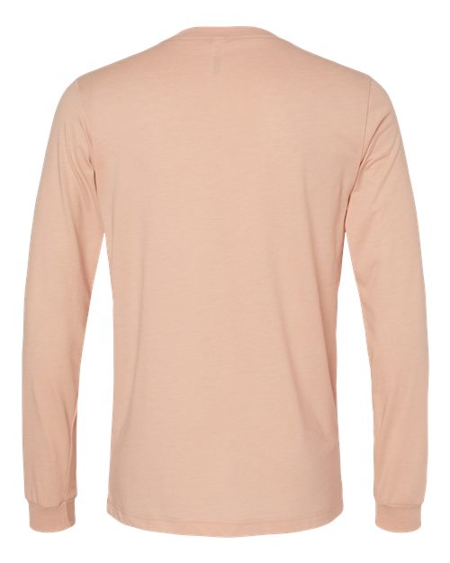 Heather CVC Long Sleeve Tee - Heather Peach Back
