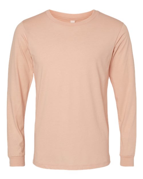 Heather CVC Long Sleeve Tee - Heather Peach Front