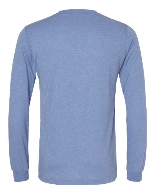 Unisex Triblend Long Sleeve Tee - Blue Triblend Back