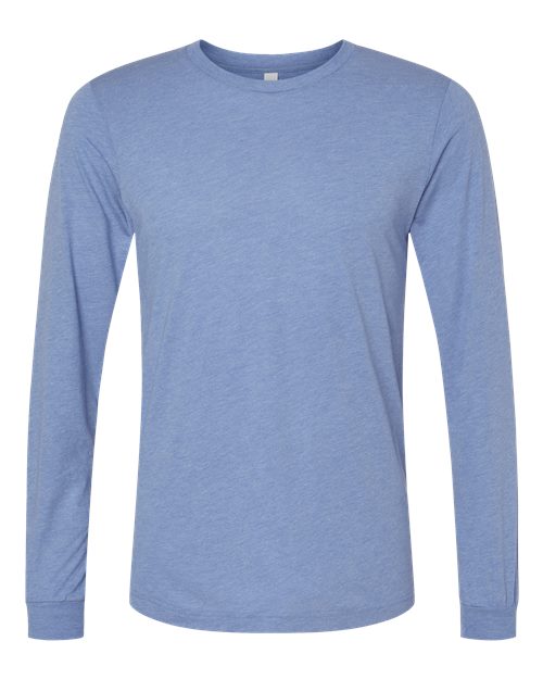 Unisex Triblend Long Sleeve Tee - Blue Triblend Front