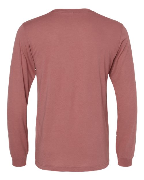 Unisex Triblend Long Sleeve Tee - Mauve Triblend Back
