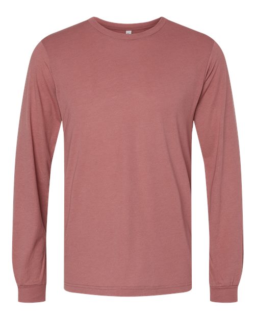 Unisex Triblend Long Sleeve Tee - Mauve Triblend Front