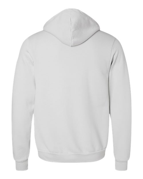 Unisex Sponge Fleece Full-Zip Hoodie Sweatshirt - Silver Back