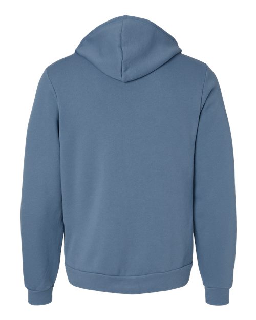 Unisex Sponge Fleece Full-Zip Hoodie Sweatshirt - Steel Blue Back