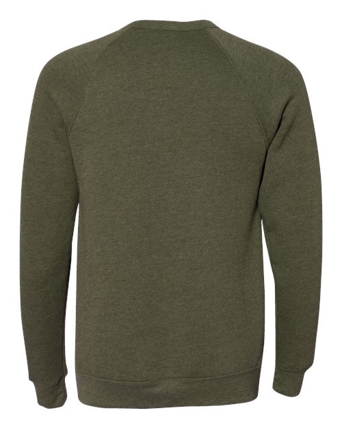 Unisex Sponge Fleece Raglan Crewneck Sweatshirt - Heather Olive Back