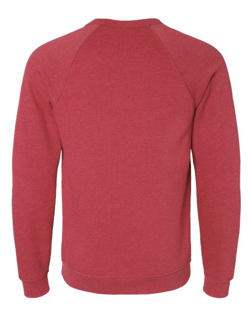 Unisex Sponge Fleece Raglan Crewneck Sweatshirt - Heather Red Back