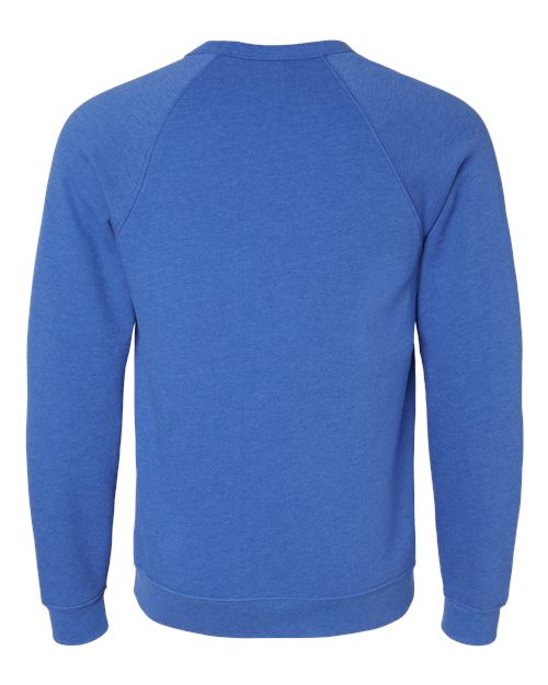 Unisex Sponge Fleece Raglan Crewneck Sweatshirt - Heather True Royal Back