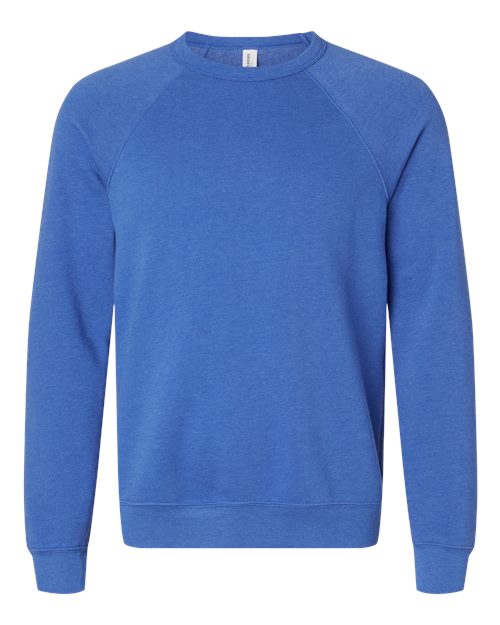 Unisex Sponge Fleece Raglan Crewneck Sweatshirt - Heather True Royal Front