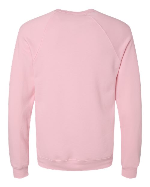 Unisex Sponge Fleece Raglan Crewneck Sweatshirt - Pink Back