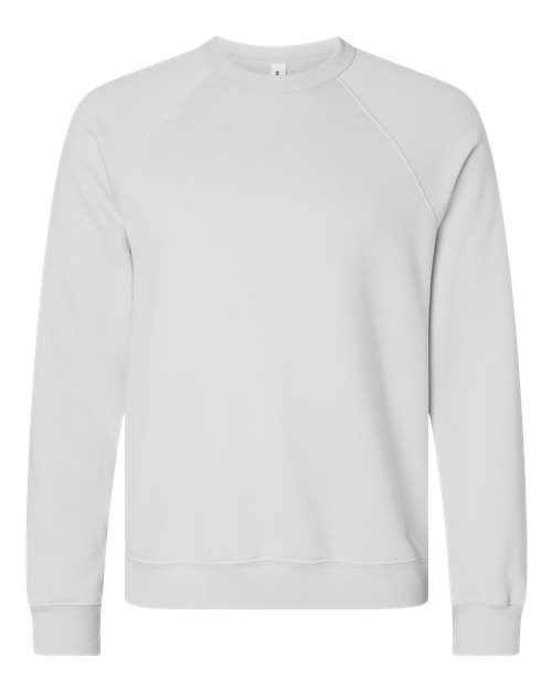 Unisex Sponge Fleece Raglan Crewneck Sweatshirt - Silver Front