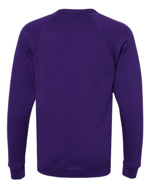 Unisex Sponge Fleece Raglan Crewneck Sweatshirt - Team Purple Back