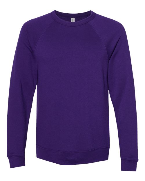 Unisex Sponge Fleece Raglan Crewneck Sweatshirt - Team Purple Front