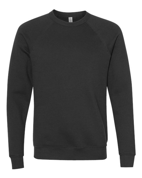 Unisex Sponge Fleece Raglan Crewneck Sweatshirt - Vintage Black Front