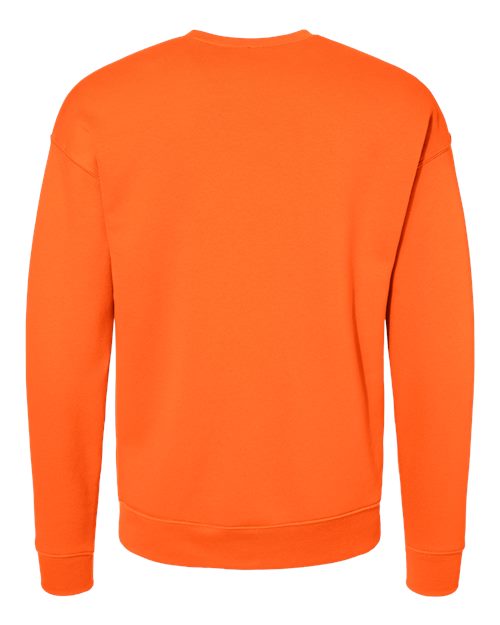 Unisex Sponge Fleece Drop Shoulder Crewneck Sweatshirt - Orange Back