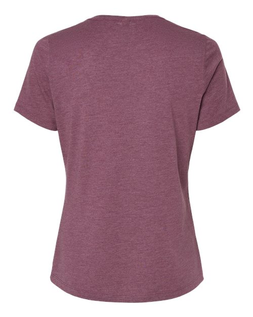 Women’s Relaxed Fit Heather CVC Tee - Heather Maroon Back