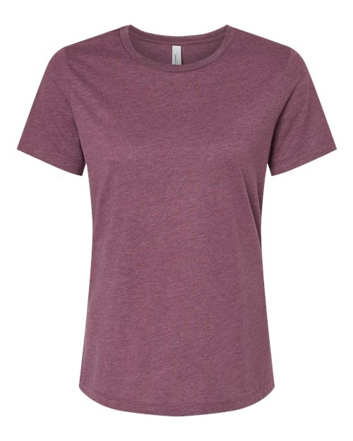 Women’s Relaxed Fit Heather CVC Tee - Heather Maroon Front