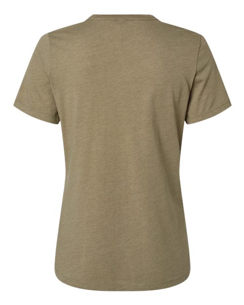 Women’s Relaxed Fit Heather CVC Tee - Heather Olive Back