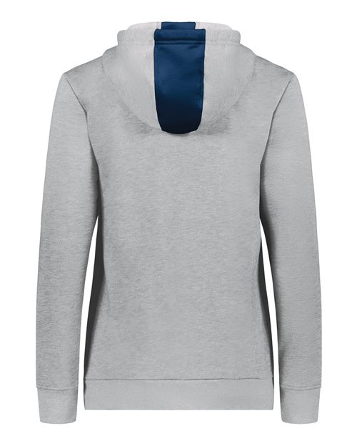 Women's Eco Revive™ Three-Season Triblend Fleece Hooded Sweatshirt - Navy/ Grey Heather Back