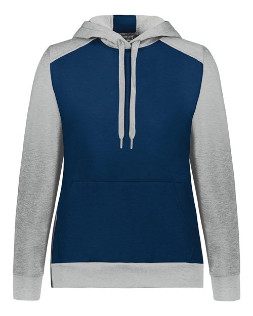 Women's Eco Revive™ Three-Season Triblend Fleece Hooded Sweatshirt - Navy/ Grey Heather Front