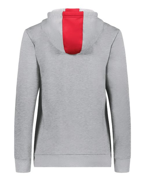 Women's Eco Revive™ Three-Season Triblend Fleece Hooded Sweatshirt - Scarlet/ Grey Heather Back