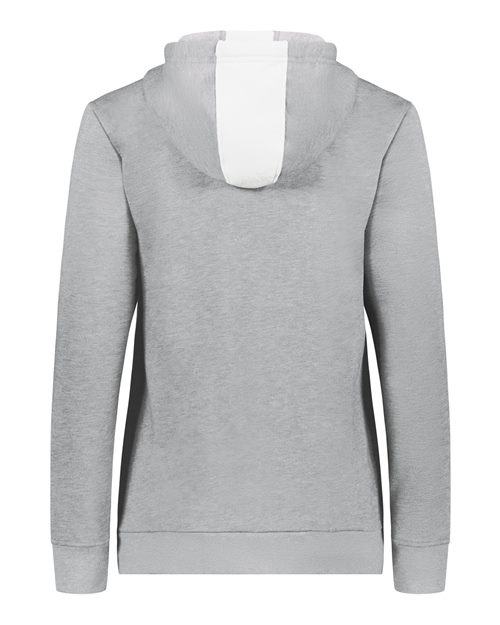 Women's Eco Revive™ Three-Season Triblend Fleece Hooded Sweatshirt - White/ Grey Heather Back