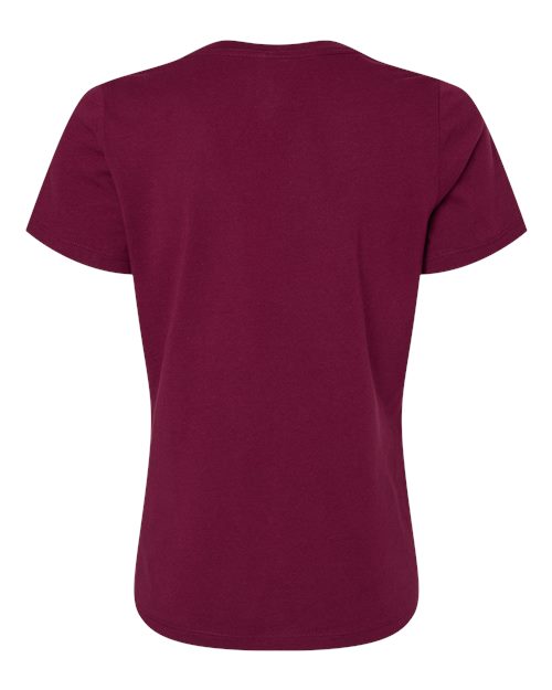 Women’s Relaxed Jersey V-Neck Tee - Maroon Back