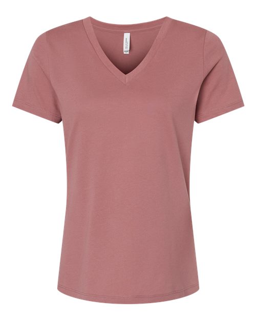 Women’s Relaxed Jersey V-Neck Tee - Mauve Front