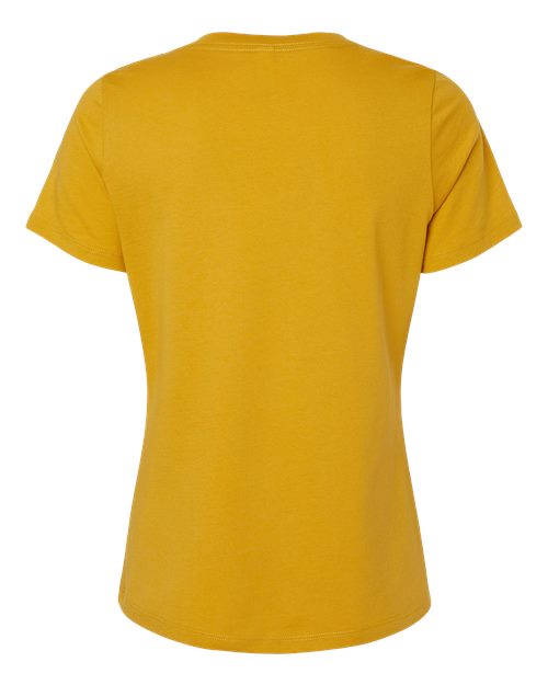 Women’s Relaxed Jersey V-Neck Tee - Mustard Back