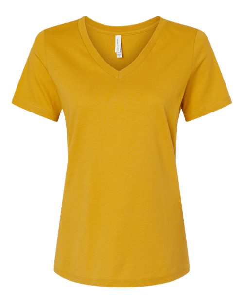 Women’s Relaxed Jersey V-Neck Tee - Mustard Front
