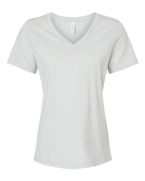 Women’s Relaxed Jersey V-Neck Tee - Silver Front