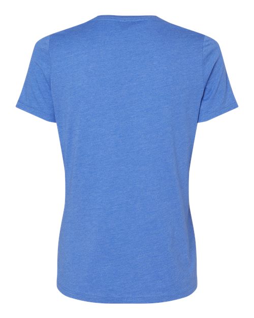 Women's Relaxed Heather CVC V-Neck Tee - Heather True Royal Back