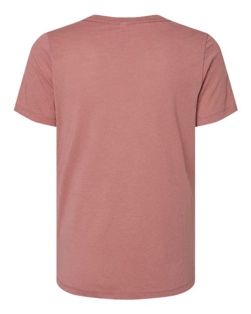 Women's Relaxed Triblend V-Neck Tee - Mauve Triblend Back