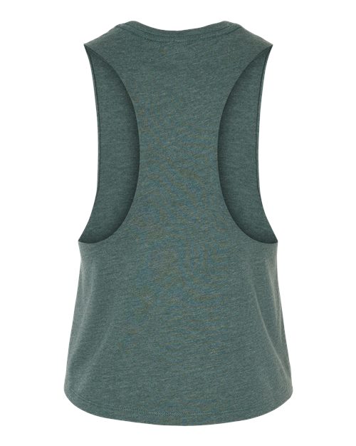 Women's Racerback Crop Tank - Heather Forest Back